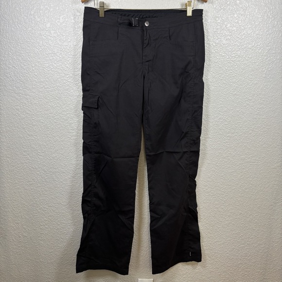 PrAna Breathe Black Cargo/Hiking Pants, Size 8, with adjustable built in belt - Picture 1 of 13